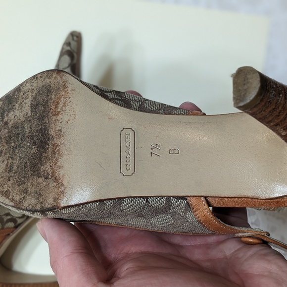 Coach sling back heels size 7.5 - Picture 6 of 8